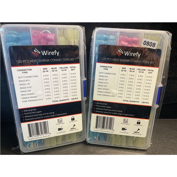 2 Wirefy Heat Shrink Connectors Kits - 120PCS Each - New