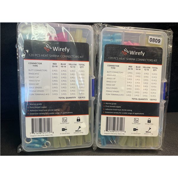 2 Wirefy Heat Shrink Connectors Kits - 120PCS Each - New