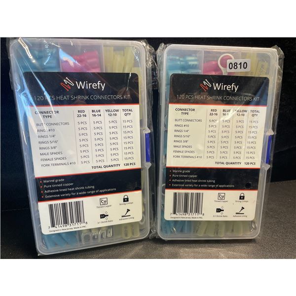 2 Wirefy Heat Shrink Connectors Kits - 120PCS Each - New
