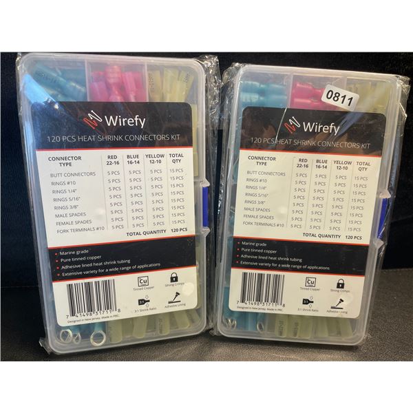 2 Wirefy Heat Shrink Connectors Kits - 120PCS Each - New