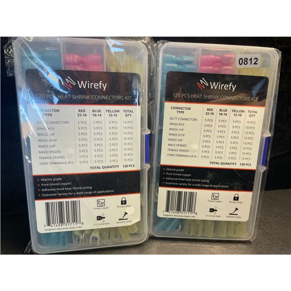 2 Wirefy Heat Shrink Connectors Kits - 120PCS Each - New