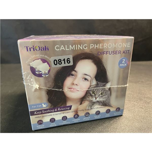 1 TriOak Cat Calming Pheromone Diffuser Kit (2pack) Cat Anxiety/Stress Calming Diffuser Kit; New