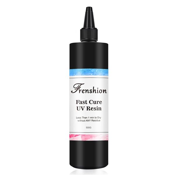 1 Fresnshion Fast Cure UV Resin - Clear Hard UV Resin; 500G - Less Than 1 Min to Dry - New