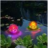 Image 1 : 2 Sets of Lotus Solar Floating Lights for Outdoors/Water - LED Color Changing - 2PCs Each; New