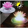 Image 2 : 2 Sets of Lotus Solar Floating Lights for Outdoors/Water - LED Color Changing - 2PCs Each; New