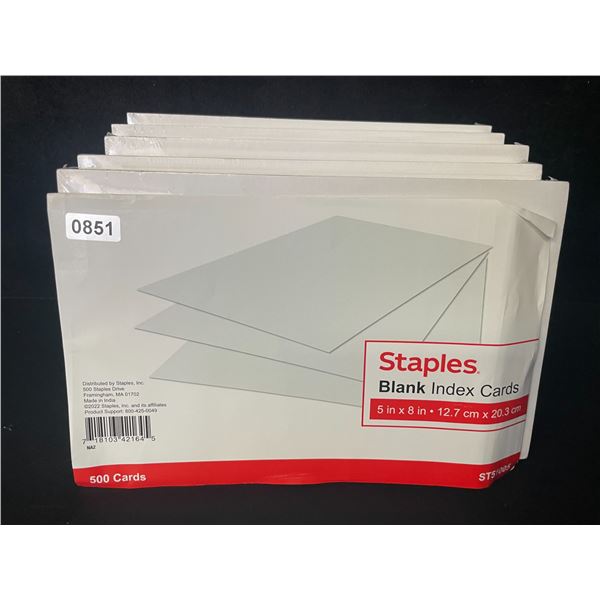 1 Pack of 500 Blank White Index Cards - Large 5" x 8" Size - New