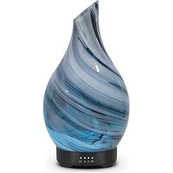 1 Glass Essential Oil Diffuser; 120ml Ultrasonic Aromatherapy Diffuser w/ LED Color Light - New