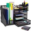 Image 1 : 1 Large 5-Tier Desk Organizer/Document Tray w/ Drawer, Pencil Cups, File Holders - New