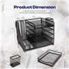 Image 2 : 1 Large 5-Tier Desk Organizer/Document Tray w/ Drawer, Pencil Cups, File Holders - New