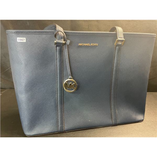 1 Michael Kors Large Tote Bag/Shoulder Handbag for Women - Navy Blue - New (No Tags)