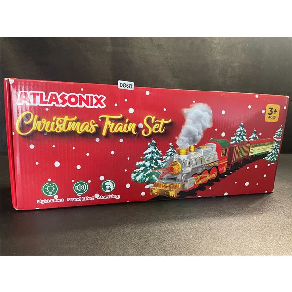 1 Christmas Train Set w/ Light and Sound Effects - New