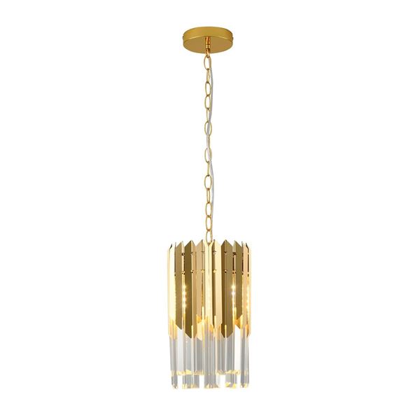 1 Aolala Modern Crystal Chandelier Ceiling Light - Gold Pendant Light - New in Box