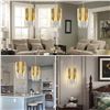 Image 5 : 1 Aolala Modern Crystal Chandelier Ceiling Light - Gold Pendant Light - New in Box