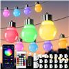 Image 1 : 1 Box of Outdoor LED RGB String Lights for Patios; 32FT Length - App & Remote Control - New