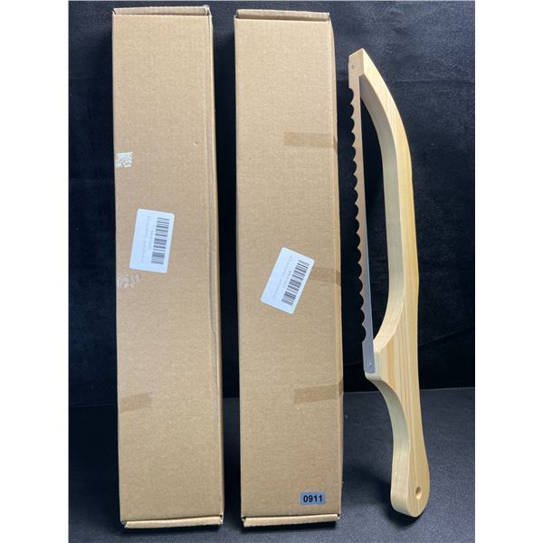 2 Bread Bow Knives for Slicing Homemade Bread - 15.7" - New in Box