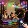 Image 4 : 1 Box of Outdoor LED RGB String Lights for Patios; 32FT Length - App & Remote Control - New
