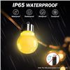 Image 6 : 1 Box of Outdoor LED RGB String Lights for Patios; 32FT Length - App & Remote Control - New