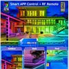 Image 4 : Ailbton 60FT Long Outdoor LED RGB Strip Light Kit - Waterproof w/ Bluetooth App Control/Remote - NEW