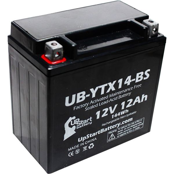 1 Upstart Factory Activated Sealed Lead-Acid 12V 12Ah Battery; Motorcycle/ATV/Powersport Battery NEW