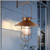 Image 1 : 3 Outdoor Solar Hanging Lanterns - Metal Vintage Design/Edison Bulb; Copper Color 8.4" - New in Box