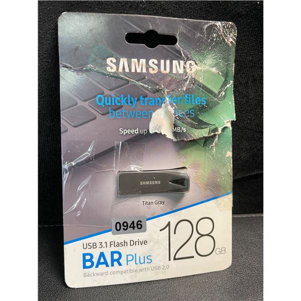 1 Samsung BAR Plus USB 3.1 Flash Drive - 128GB - New (Damaged Packaging)