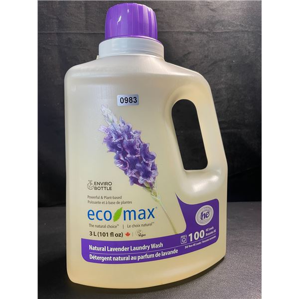 1 Jug of Eco Max Powerful & Plant-Based Natural Lavender Laundry Wash - 3L/100 Loads - New
