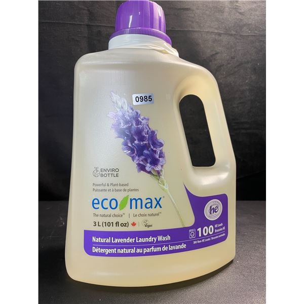 1 Jug of Eco Max Powerful & Plant-Based Natural Lavender Laundry Wash - 3L/100 Loads - New