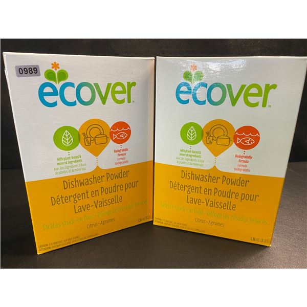 2 Boxes of Ecover Natural Plant-Based Dishwasher Powder - Citrus - 1.36kg - New Sealed