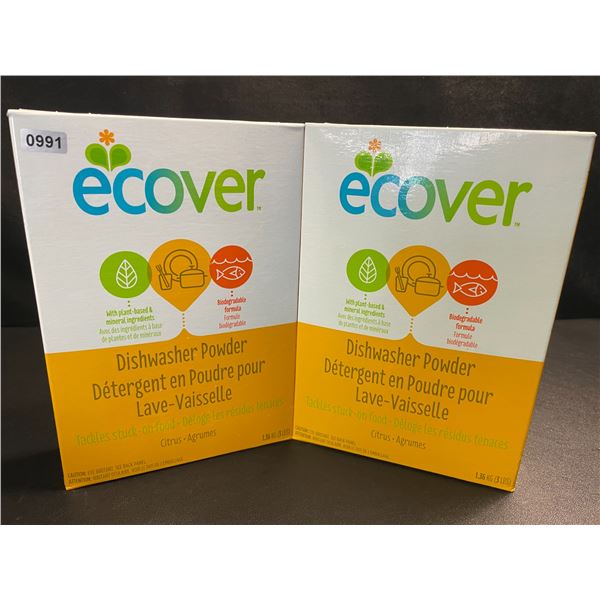 2 Boxes of Ecover Natural Plant-Based Dishwasher Powder - Citrus - 1.36kg - New Sealed