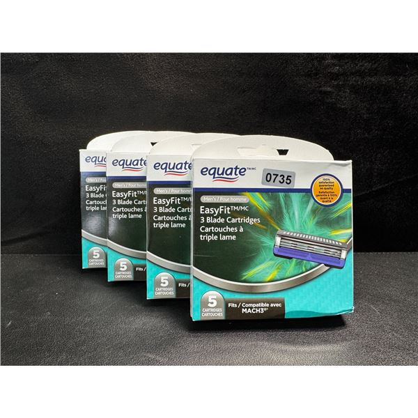 4 5-Packs of Equate Easy Fit 3 Blade Cartridges for Mach 3 - New