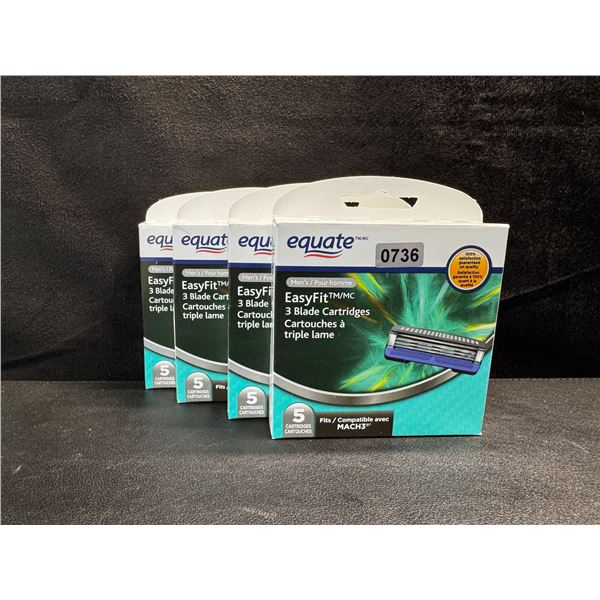 4 5-Packs of Equate Easy Fit 3 Blade Cartridges for Mach 3 - New