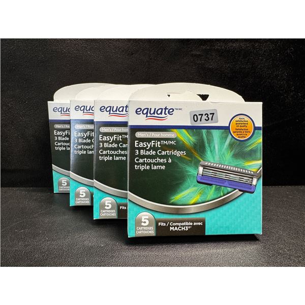 4 5-Packs of Equate Easy Fit 3 Blade Cartridges for Mach 3 - New