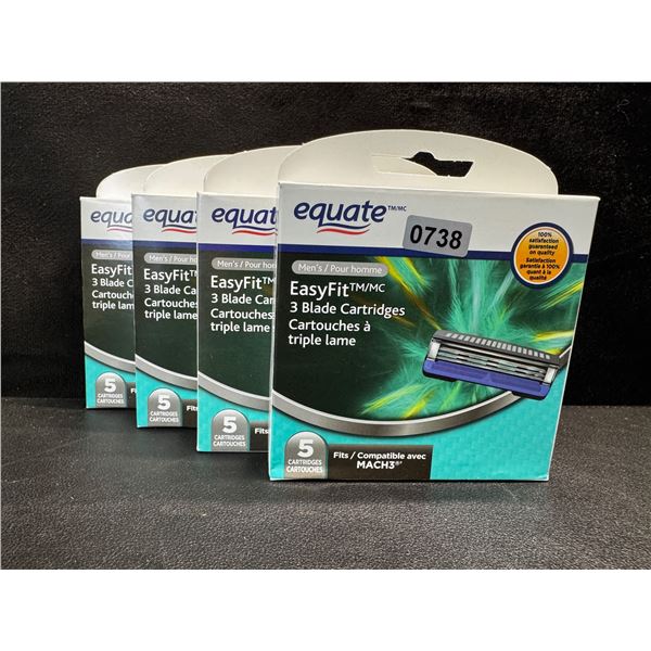 4 5-Packs of Equate Easy Fit 3 Blade Cartridges for Mach 3 - New