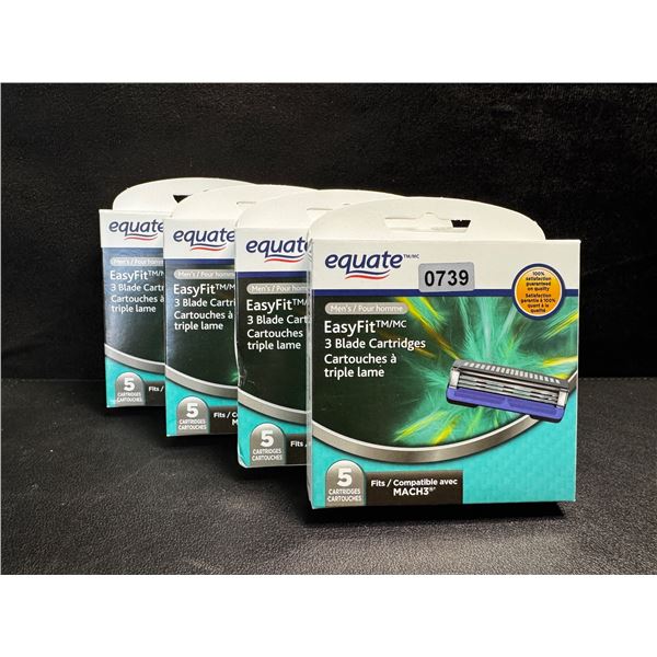 4 5-Packs of Equate Easy Fit 3 Blade Cartridges for Mach 3 - New