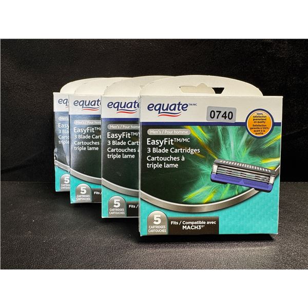 4 5-Packs of Equate Easy Fit 3 Blade Cartridges for Mach 3 - New