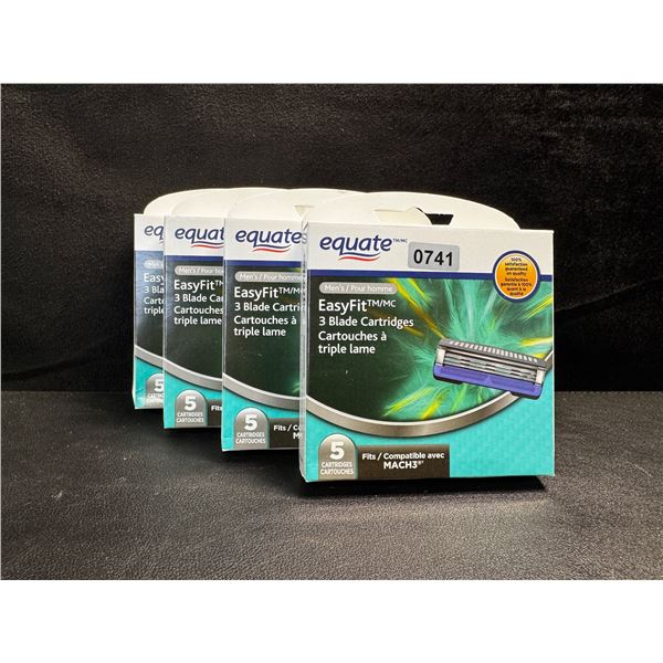 4 5-Packs of Equate Easy Fit 3 Blade Cartridges for Mach 3 - New