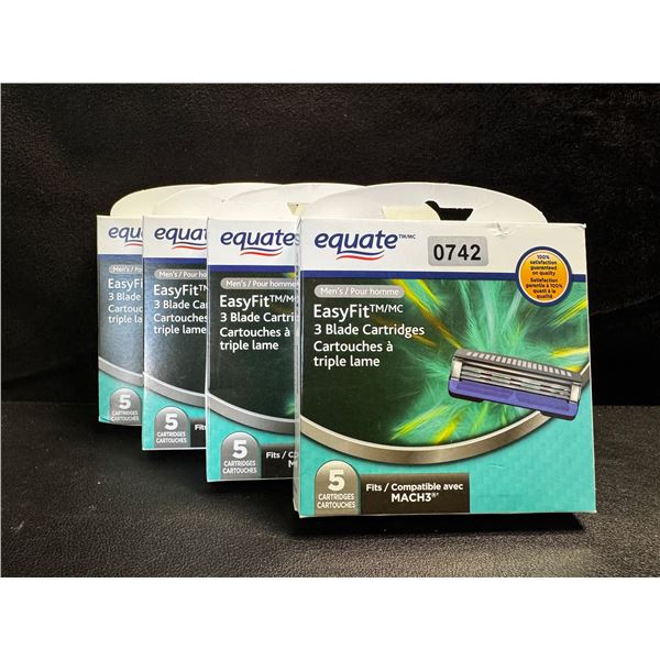 4 5-Packs of Equate Easy Fit 3 Blade Cartridges for Mach 3 - New