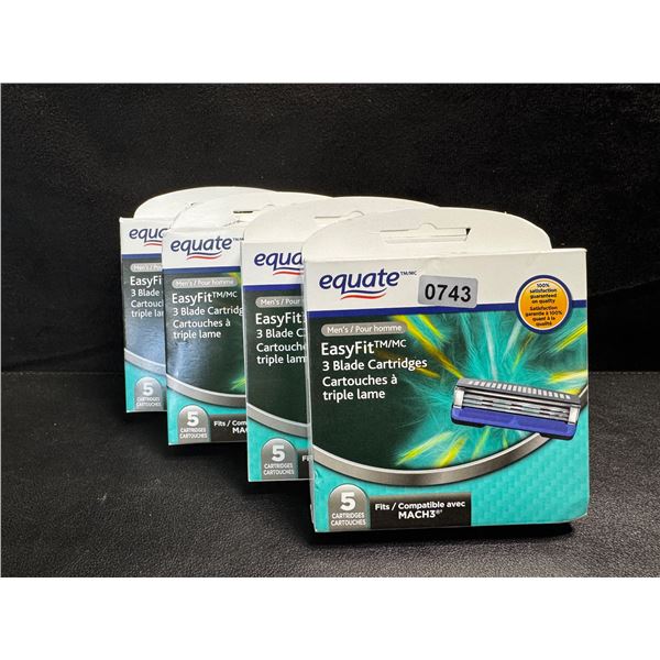 4 5-Packs of Equate Easy Fit 3 Blade Cartridges for Mach 3 - New