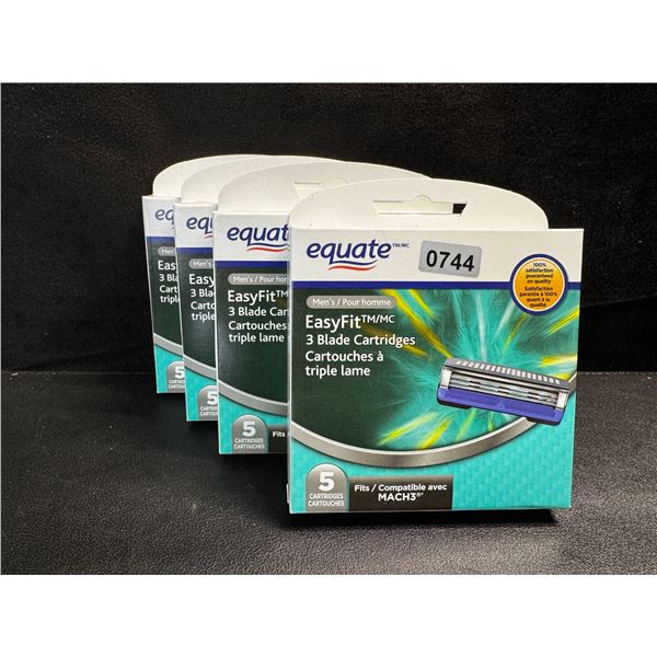 4 5-Packs of Equate Easy Fit 3 Blade Cartridges for Mach 3 - New