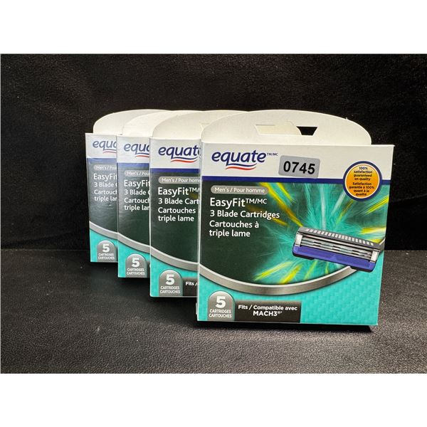 4 5-Packs of Equate Easy Fit 3 Blade Cartridges for Mach 3 - New