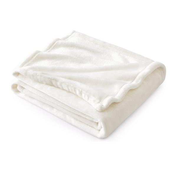 1 Bedsure White Cozy Flannel Blanket 50x60inch - New