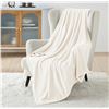 Image 2 : 1 Bedsure White Cozy Flannel Blanket 50x60inch - New