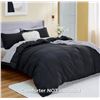 Image 2 : 1 Bedsure Solid Black Queen Size Duvet Cover - New