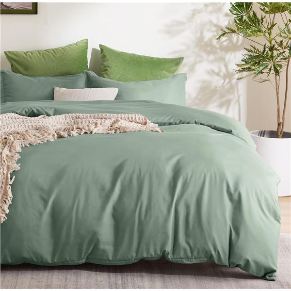 1 Bedsure Sage Green King Size Duvet Cover - New