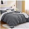 Image 2 : 1 Bedsure Solid Grey King Size Duvet Cover - New