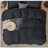 Image 3 : 1 Bedsure Solid Black Queen Size Duvet Cover - New