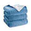 Image 1 : 1 Bedsure Blue and White Cozy Sherpa Blanket King Size - New