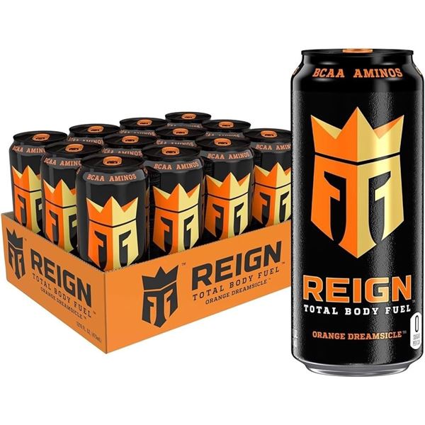 1 Case of REIGN Energy Drinks - Orange Dreamsicle - 12 x 473ml Cans (BB: FEB 16/2026)