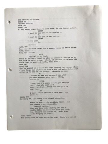 Original script for The Amazing Spider-Man COMIC issue #50.