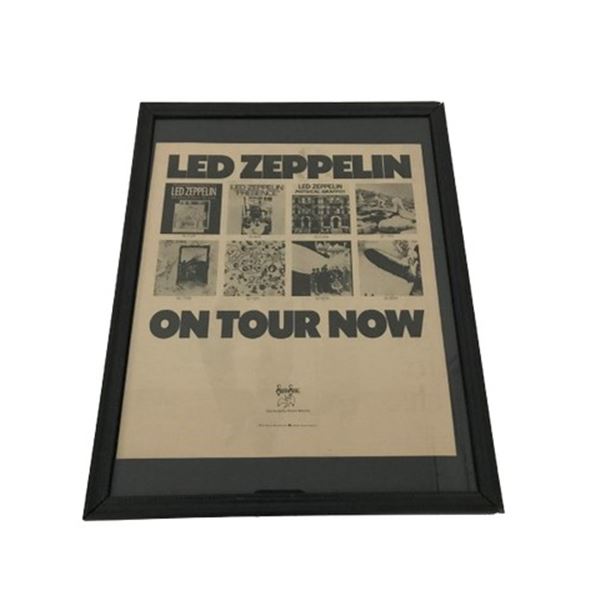 Led Zeppelin Framed Newspaper Tour Clipping